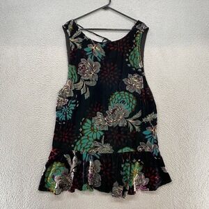 Free People Velvet Dress Womens Medium Whimsigoth Dark Fairy Boho Burnout